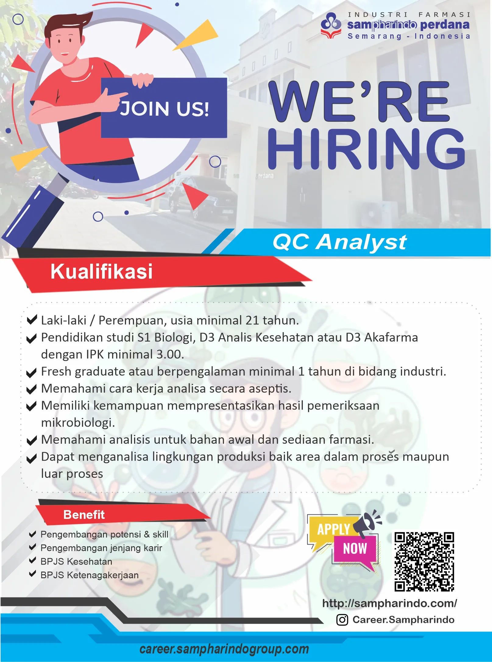 Flyer QC Analyst Mikrobiologi